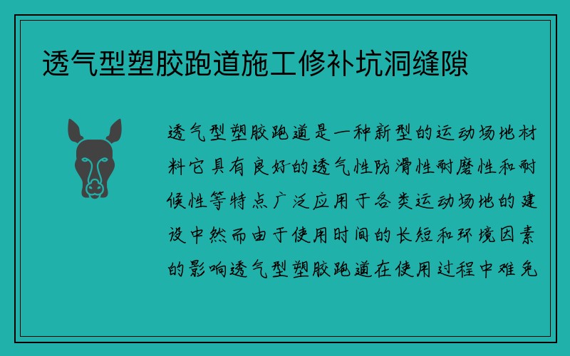 透气型塑胶跑道施工修补坑洞缝隙