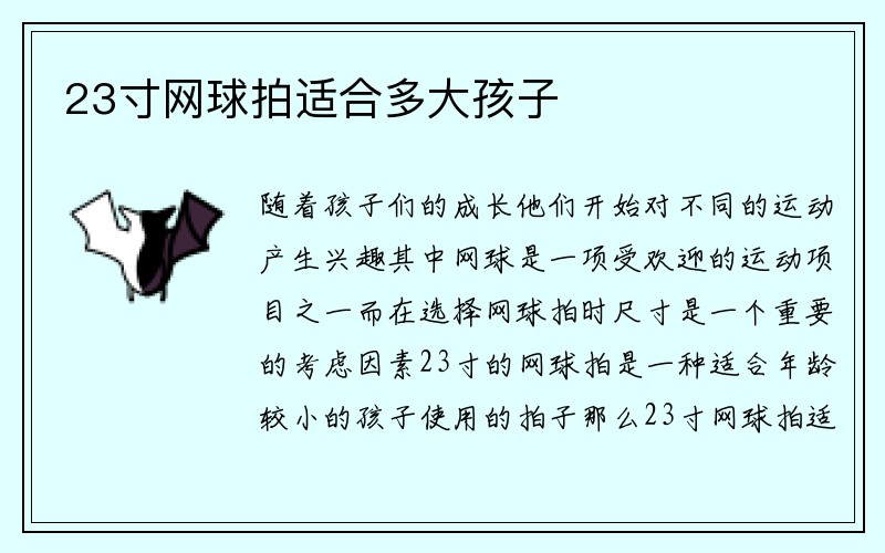 23寸网球拍适合多大孩子